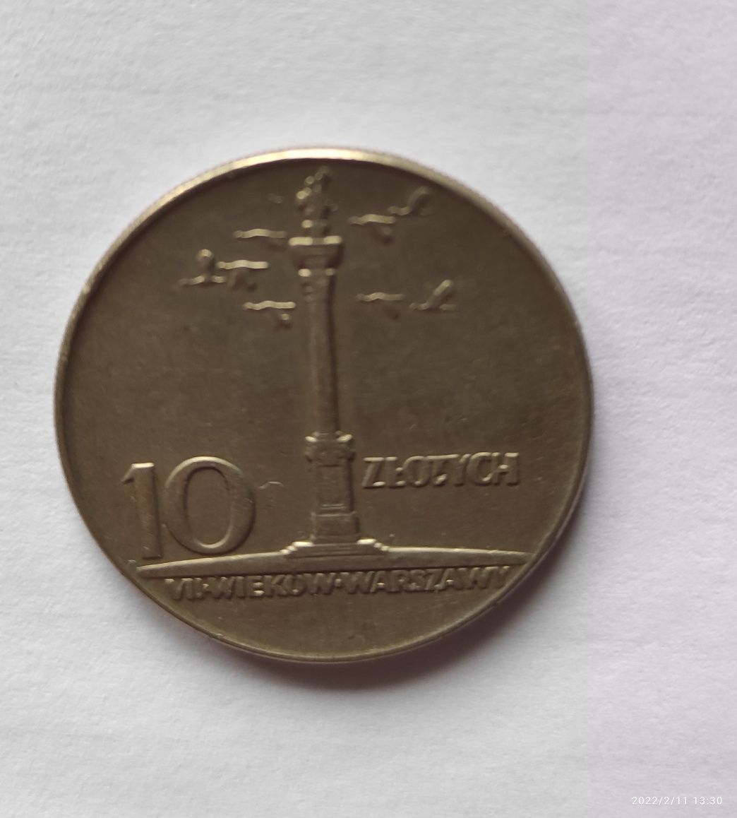 Moneta 10 zł Kolumna Zygmunta 65 r.