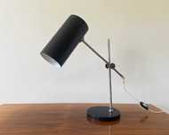 Lampa Polam Meos Zaos PRL  | na biurko czarna tuba modernizm vintage