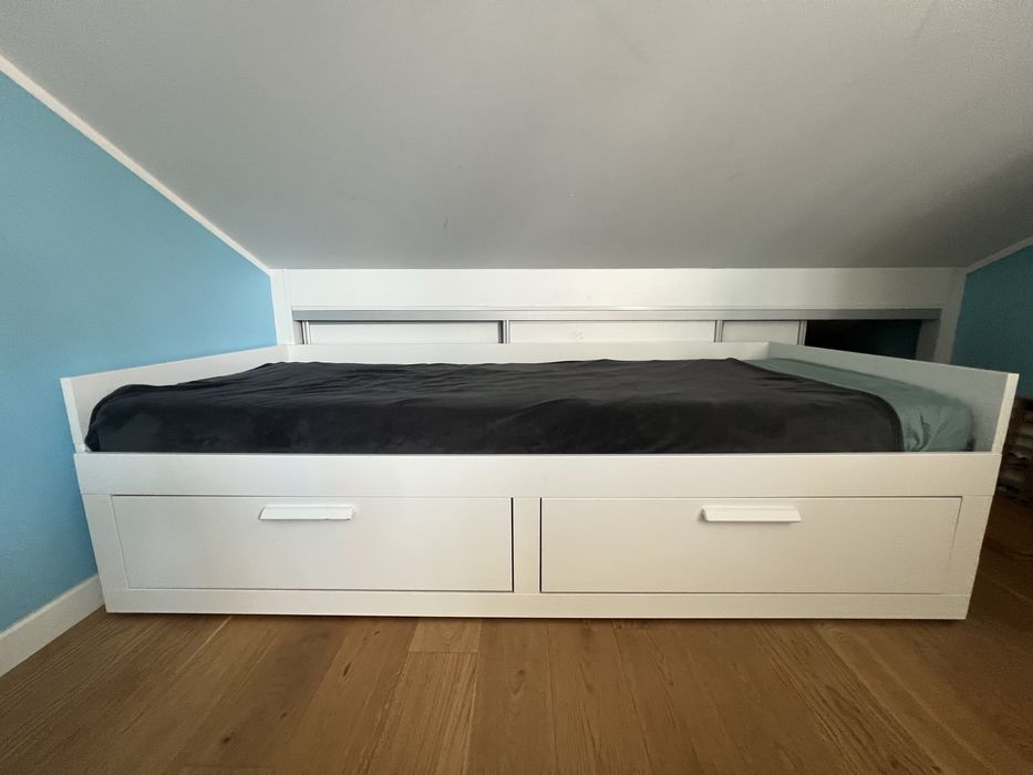 łóżko ikea brimnes białe