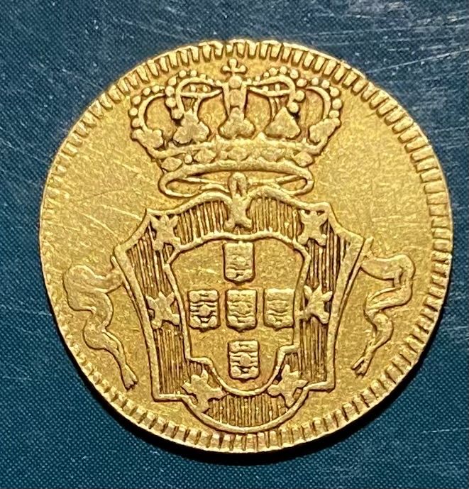 Moeda ouro D. JOAO V - 1/2 Escudo 800 Reis 1723