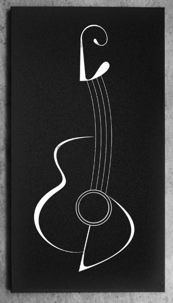 Gitara Obraz na blasze Grawerka 60x35cm Oryginalny prezent