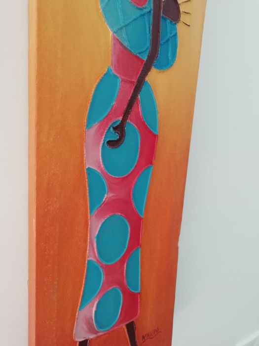 Conjunto de quadros Pintados à mão " Africanas"*