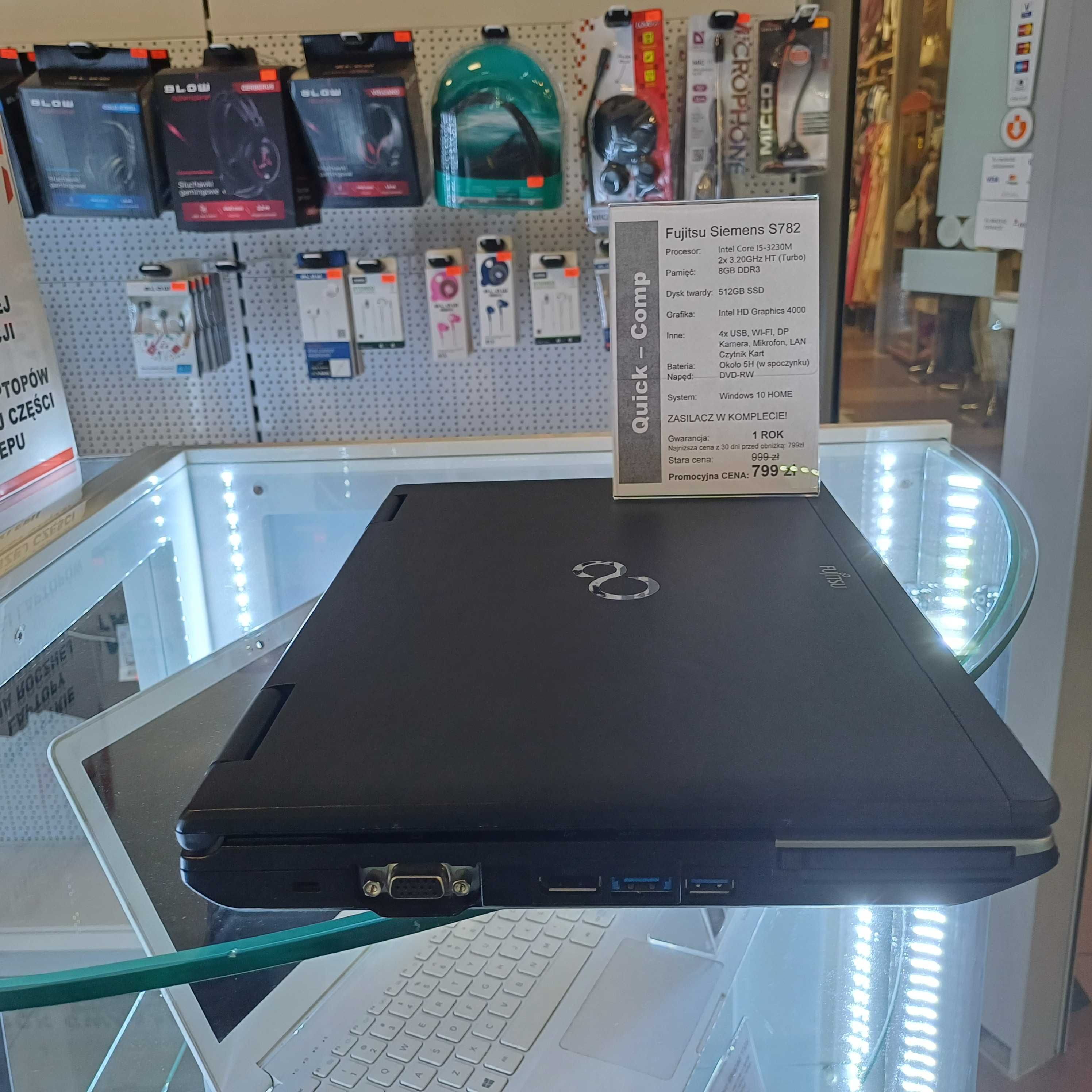 Laptop Fujitsu LifeBook S782 I5 / 512GB SSD / WIN 10 / 16GB 1 ROK Gwar