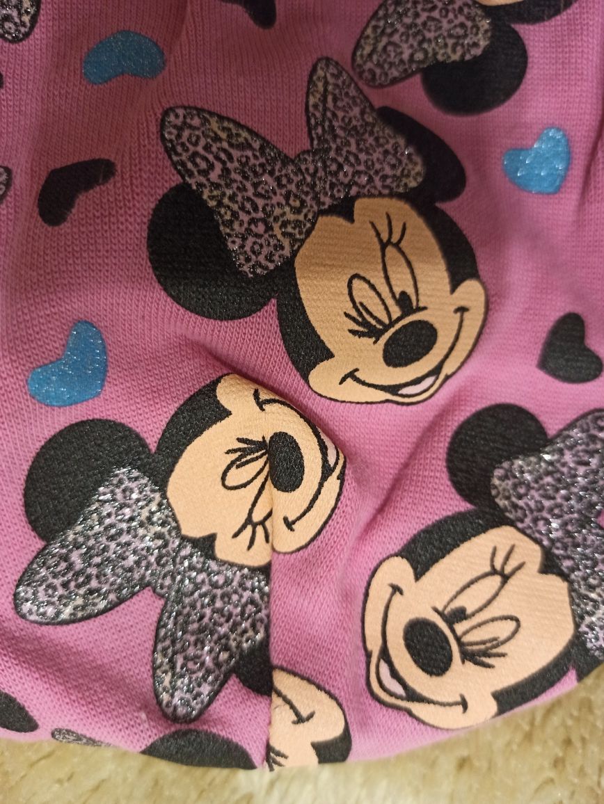 Cienka czapka czapeczka różowa z nadrukiem myszki Mickey rozmiar 92