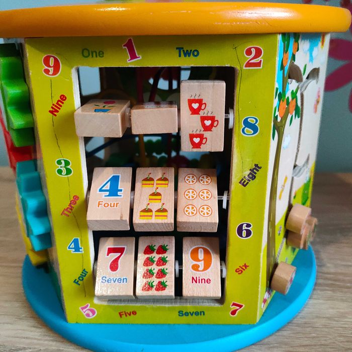 Drewniana Duża Kostka Edukacyjna 8w1 Sorter Wieża