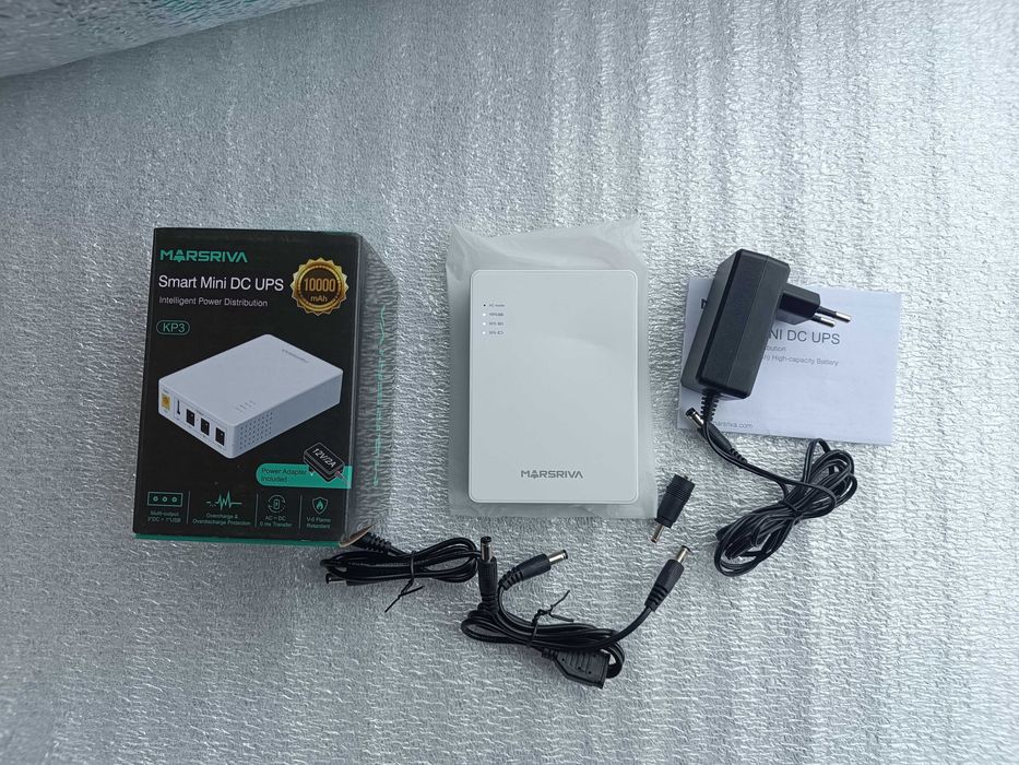 Новый ДБЖ для роутера ONU MARSRIVA DC UPS KP3 White 10000mAh