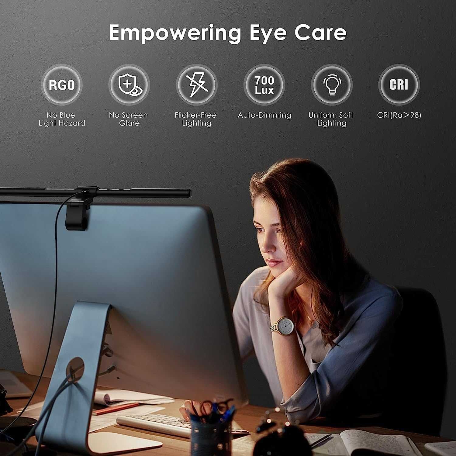 Novo Professional 40cm, 78 LEDs, USB monitor lamp with Touch Control