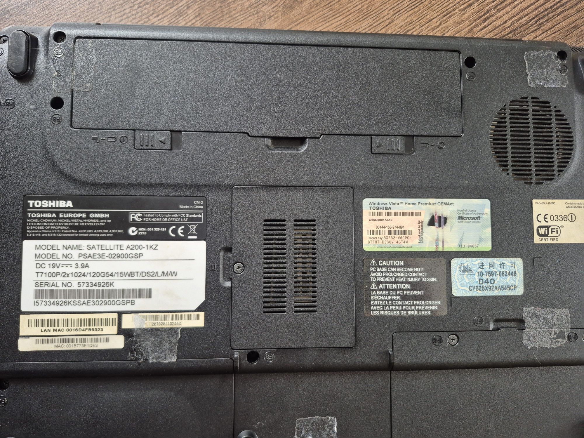 Laptop toshiba satellite a200 sprawny