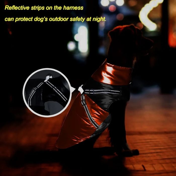 Płaszcz kurtka zimowa dla psa z uprzężą M U84