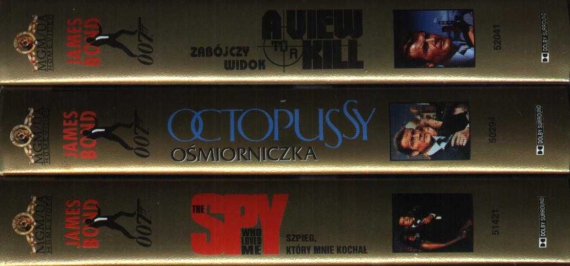 James Bond Ośmiorniczka Zabójczy Widok Szpieg 3xVHS Roger Moore