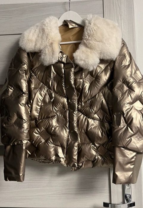 Złota kurtka zimowa stan bardzo dobry rozmiar uniwersalny