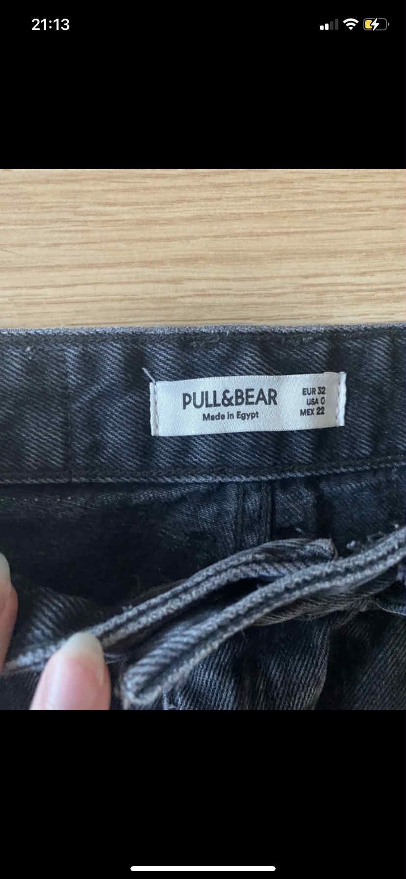 Spodnie czarne wide leg pull and bear