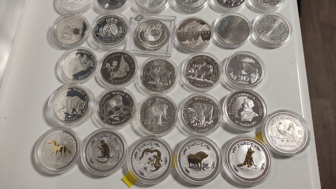 Срібні монети інвестиційні та колекційні. 0.5-5 oz.