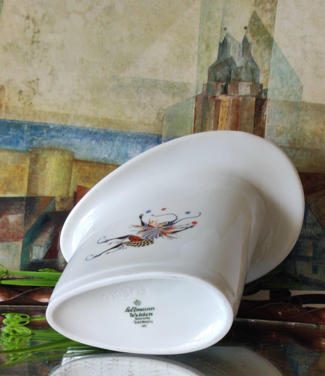 Wazon piękna stara porcelana Klaun