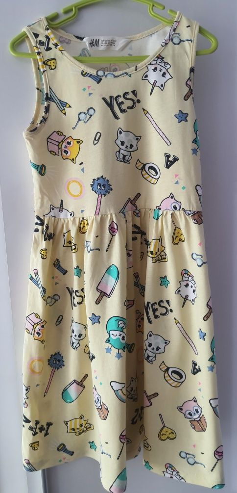 Śliczna sukienka bawełniana dla dziewczynki H&M, rozmiar 122/128, 6-8l