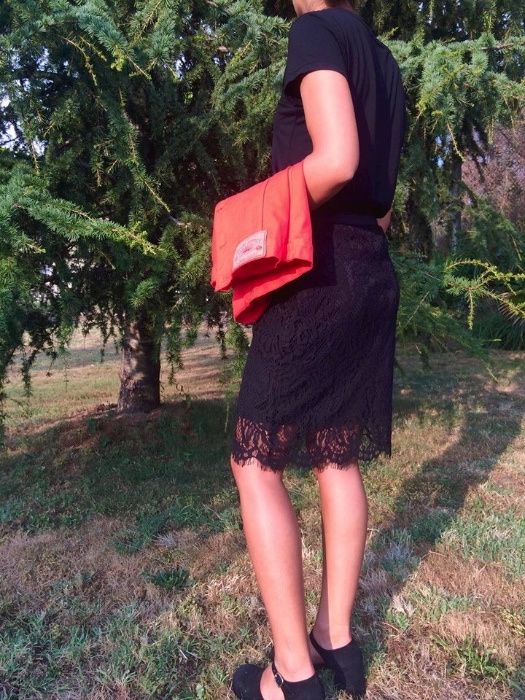 Saia renda preta, H&M, S/M, vintage