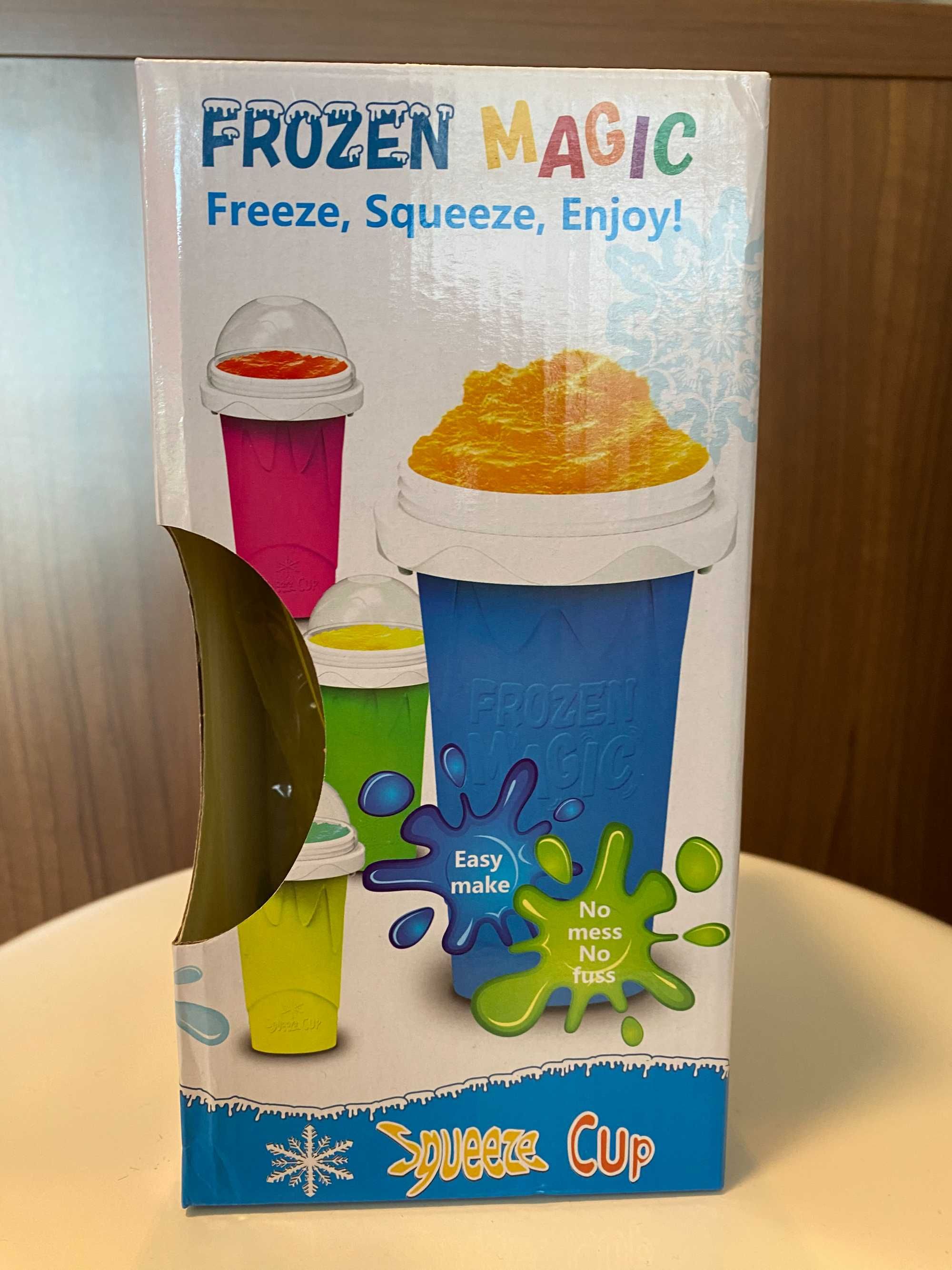 Kubek do lodów - Slushy Maker -  Frozen Magic Squeeze Cup - Żółty