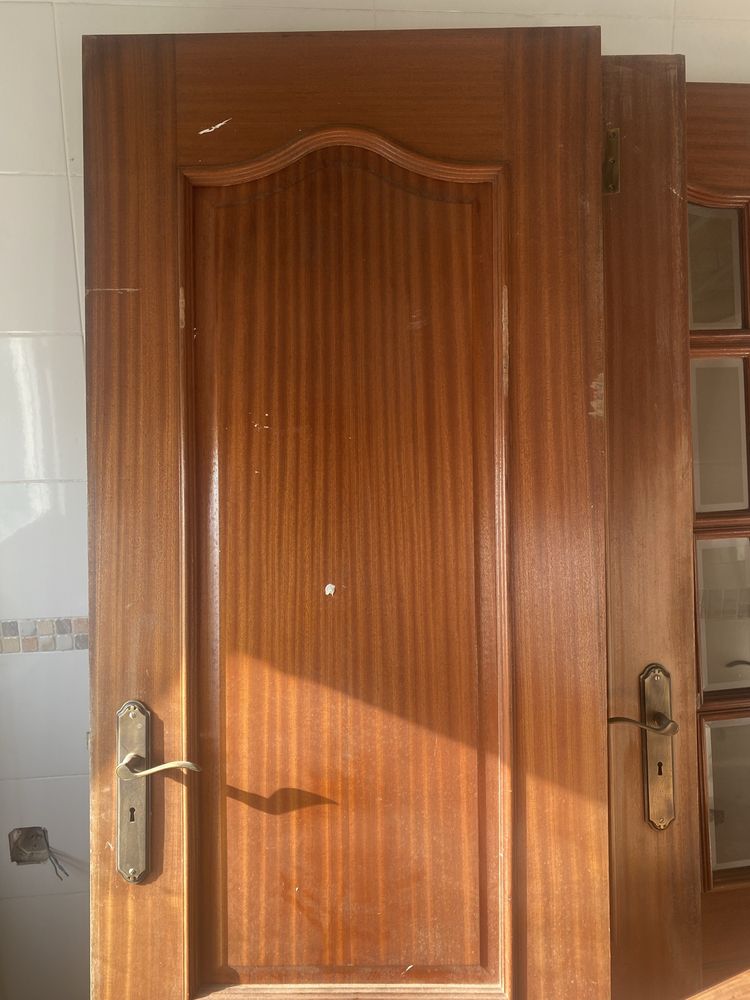 6 portas de madeira maciça mogno 70x200cm