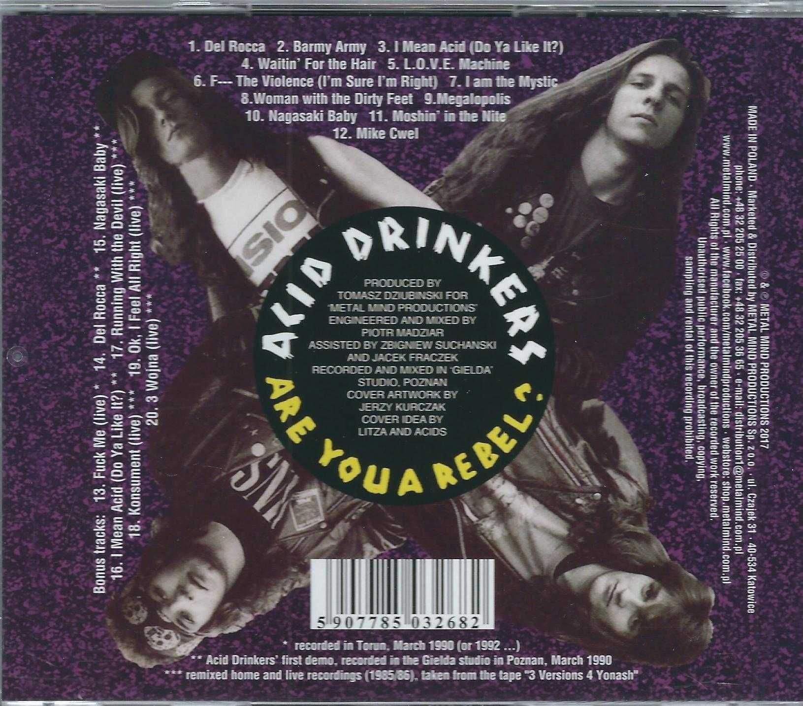 CD Acid Drinkers - Are You A Rebel (2017) (Metal Mind Productions)