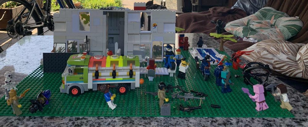 Zestaw lego z śmieciarką