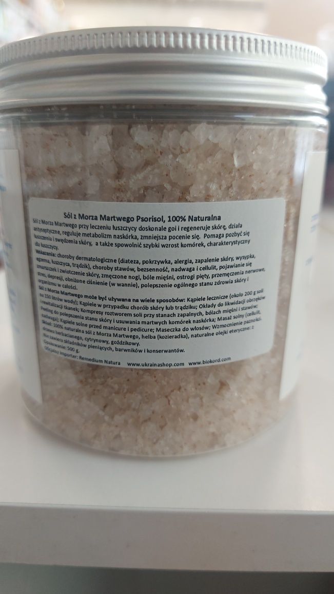 Sól z morza martwego 100% naturalna egzema łuszczyca choroby stawów
