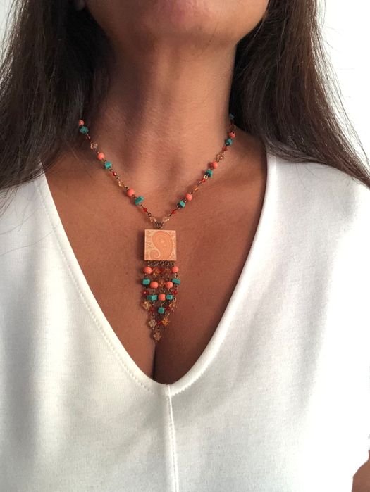 Colar com pendente | Pedra Dura