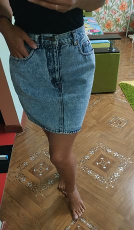 Юбка джинсова модна (висока талія)