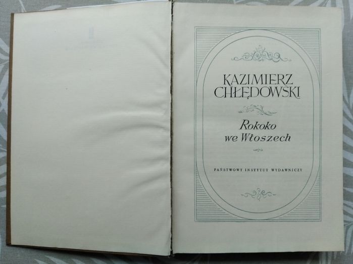 Rokoko we Włoszech Kazimierz Chłędowski