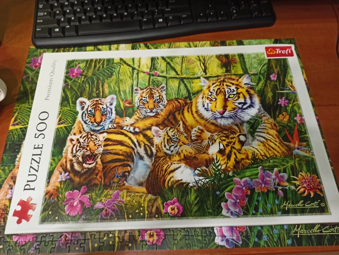 Puzzle Trefl rodzina tygrysów, puzzle 500 elementów