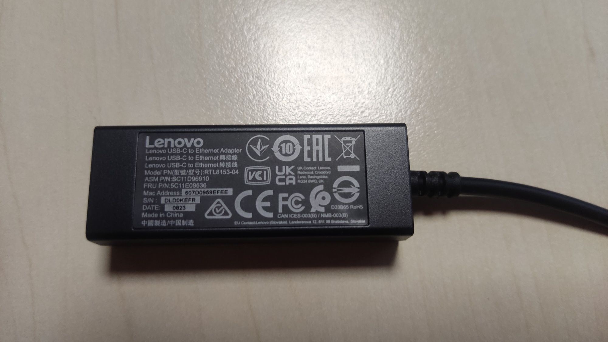 Lenovo USB-C to Ethernet LAN RJ45 сетевая мережева карта