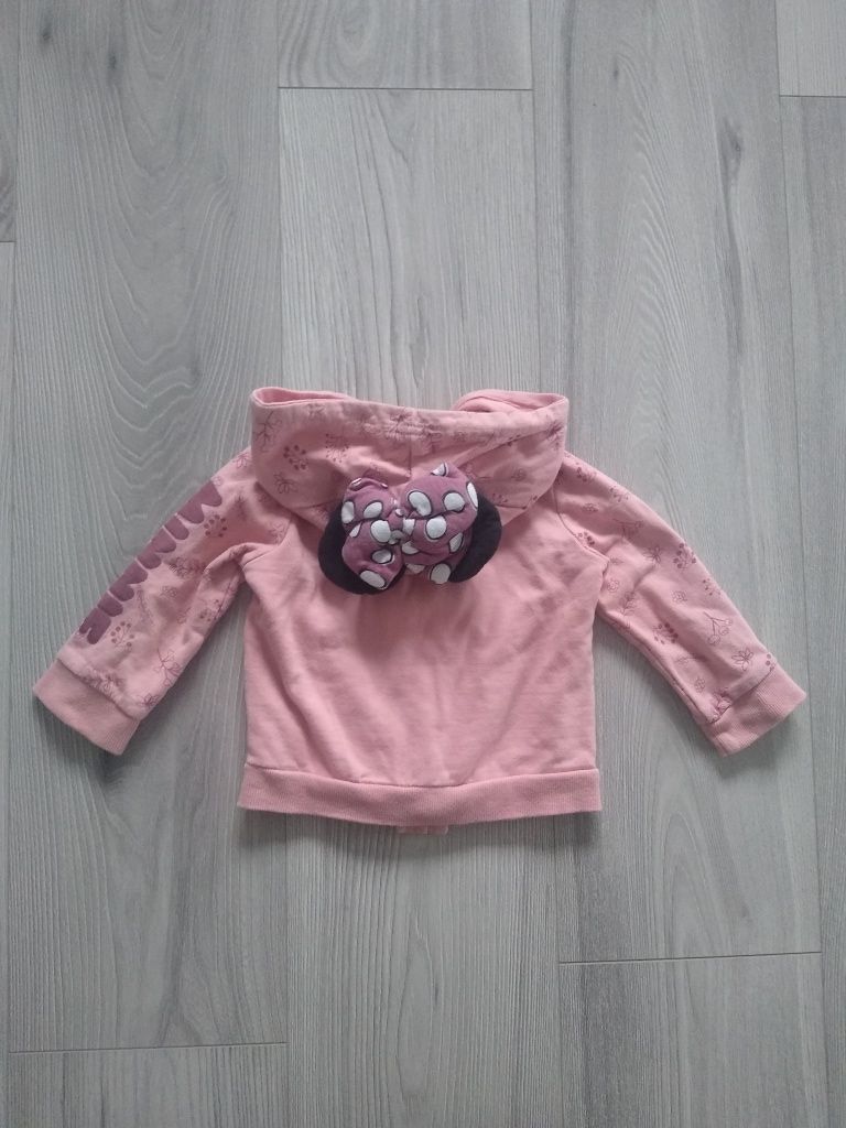 Rozpinana bluza Minnie Disney baby 74 cm kokarda na kapturze