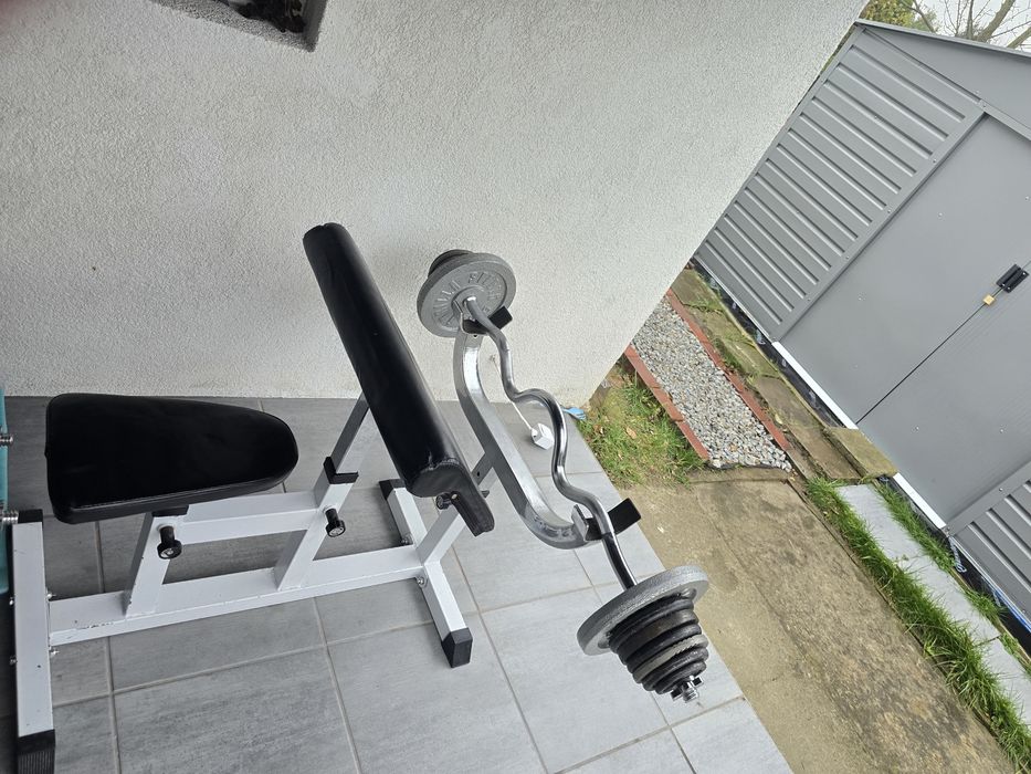 Ławeczka z gryfem hantlem obciążenia 40 kg