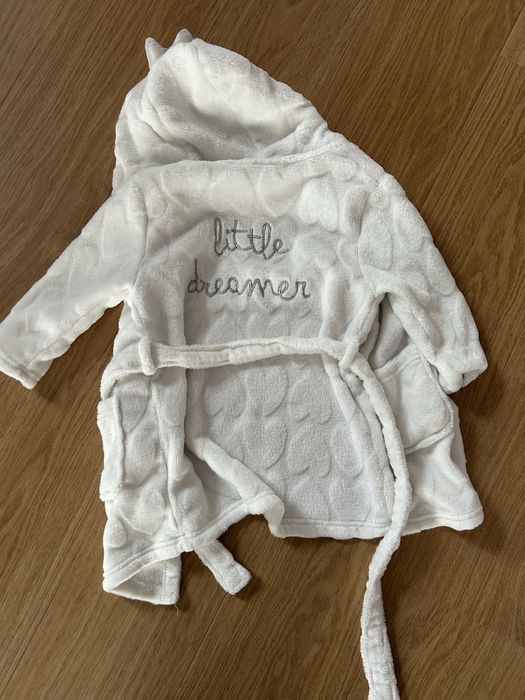 Biały szlafrok dla dziewczynki 92/98