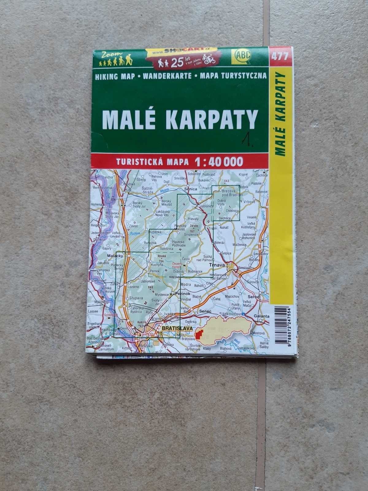 Mapa Małe Karpaty rok wydania 2019 skala 1 : 40 000