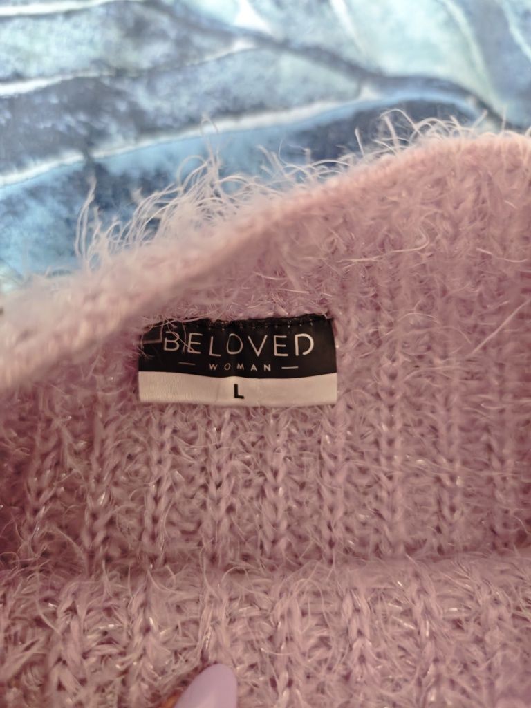 Włochaty sweter sweterek ze stójką Pepco