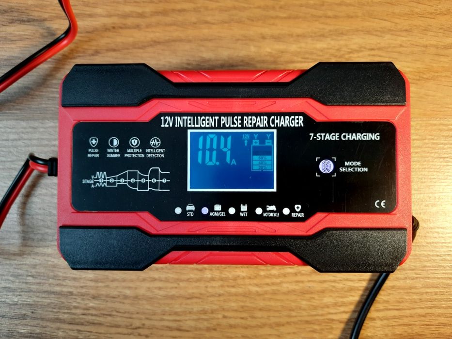 Зарядний пристрій 10А, автоматична зарядка акумулятора 10А 12В, 5А 24В