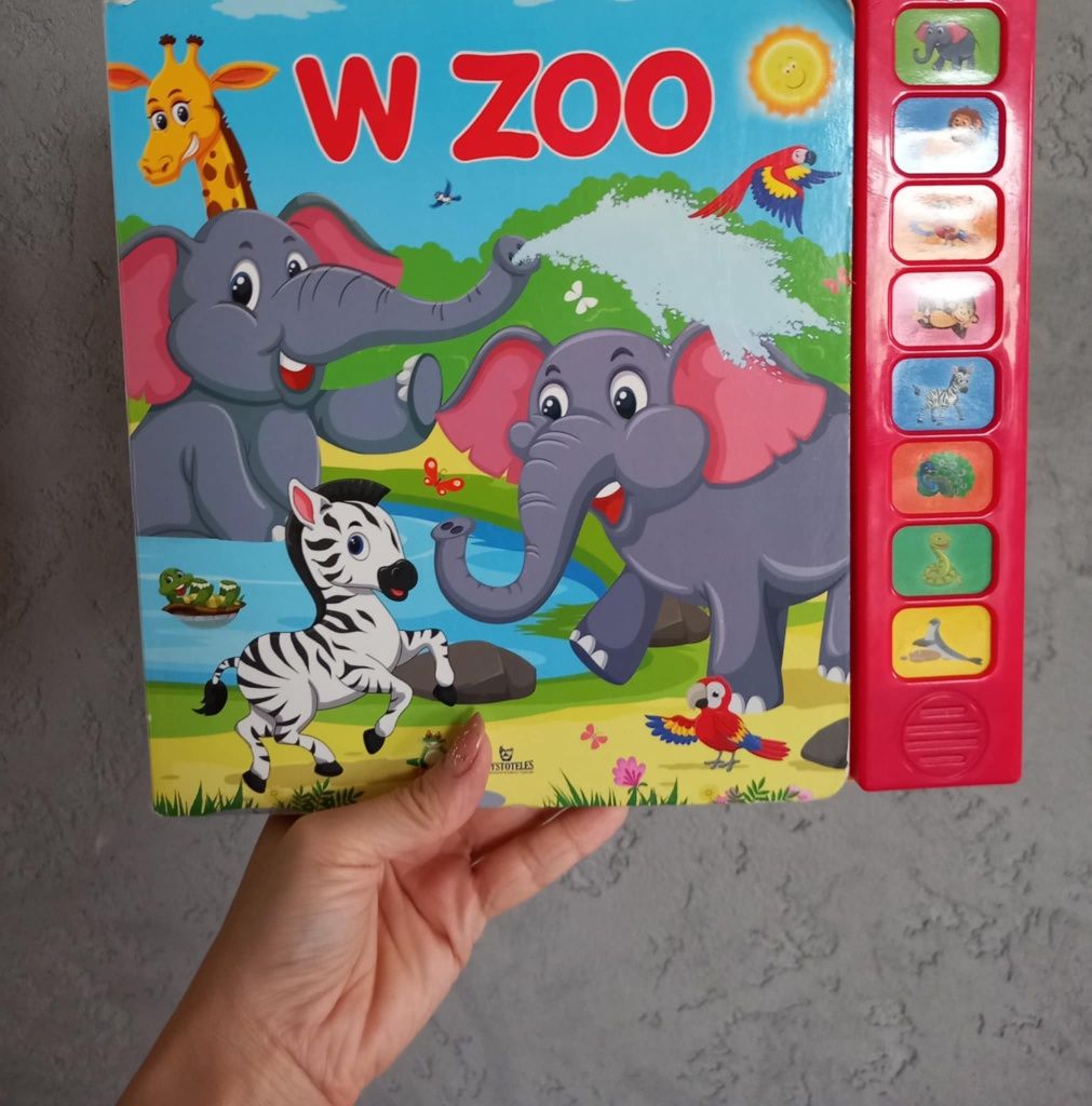 Książka bajka bajeczka o ZOO z odgłosami zwierząt duża bdb