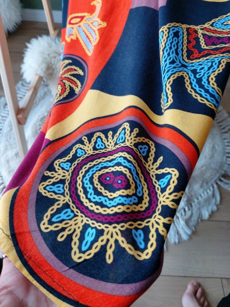 Damska etno sukienka kolorowa we wzory boho hippie L/XL