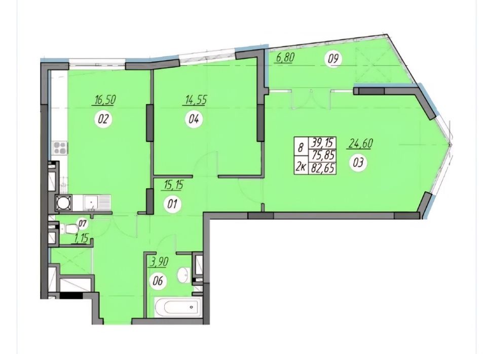 Продаж 2 кім квартири коло ставу та парку.