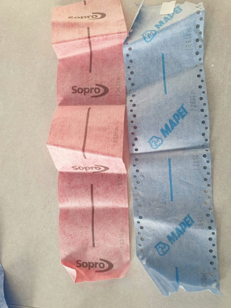 Taśmy Sopro Mapei izolacja przeciwwilgociowa odpływ liniowy