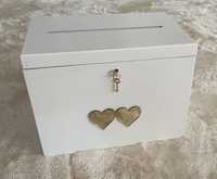 Drewniane pudełko skrzynka na koperty ślubne