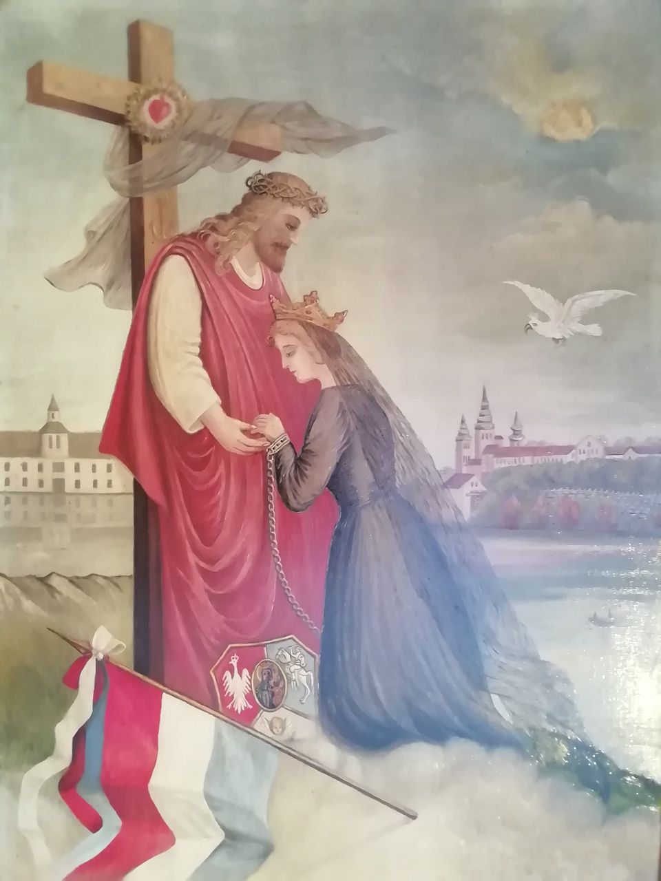 Obraz "Polska w kajdanach" Anna Czartoryska olej deska 130x100 cm