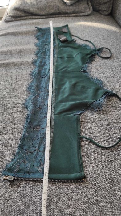Biustonosz top koronkowy koronka butelkowa zieleń sexy Topshop