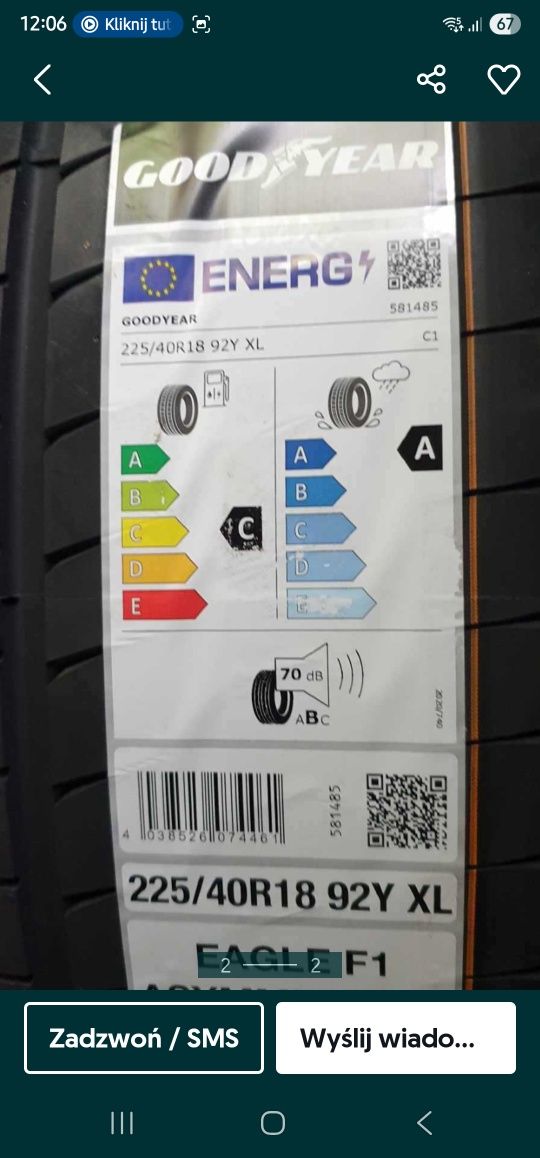 4 Opony letnie 225/40R18 GOODYEAR Eagle F1 Asymmetric 6 RANT DOT 1224