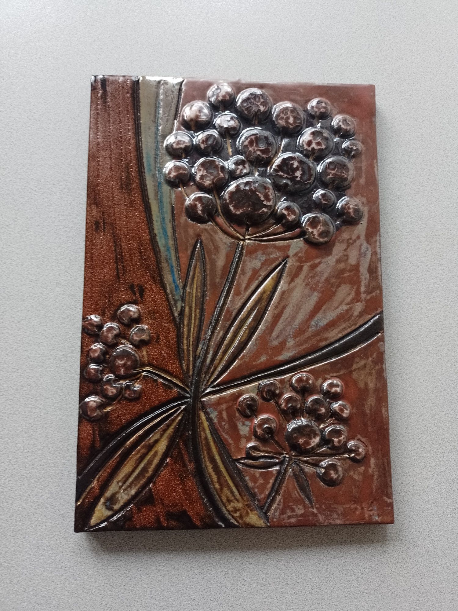 Stara plakieta 30 cm  kafel ceramiczna artystyczna sygnowana