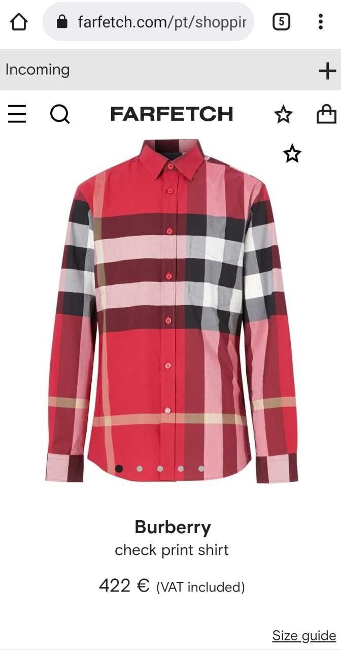 Burberry Camisa de popeline  xadrez