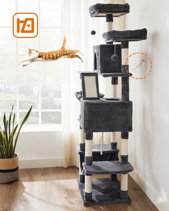 DUŻA FORTECA 206cm Dla Kotów Największe Legowisko z Zabawkami NOWE