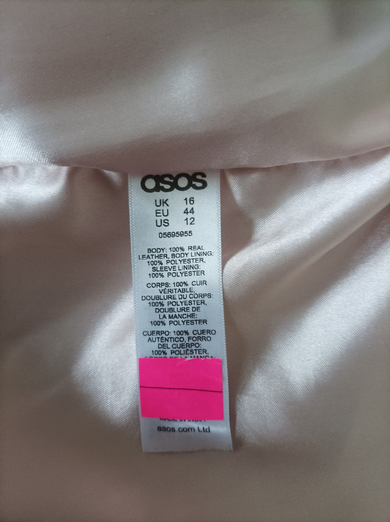 ASOS kurtka skóra naturalna