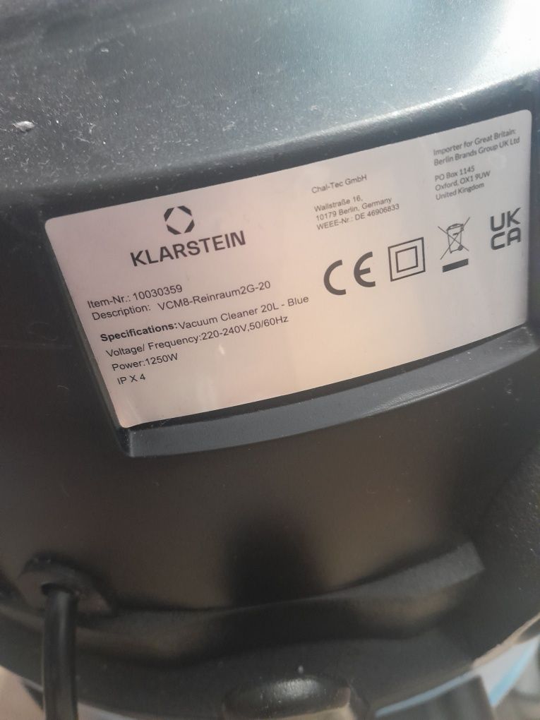 Odkurzacz Klarstein VCM8- Reinraum 2G-20