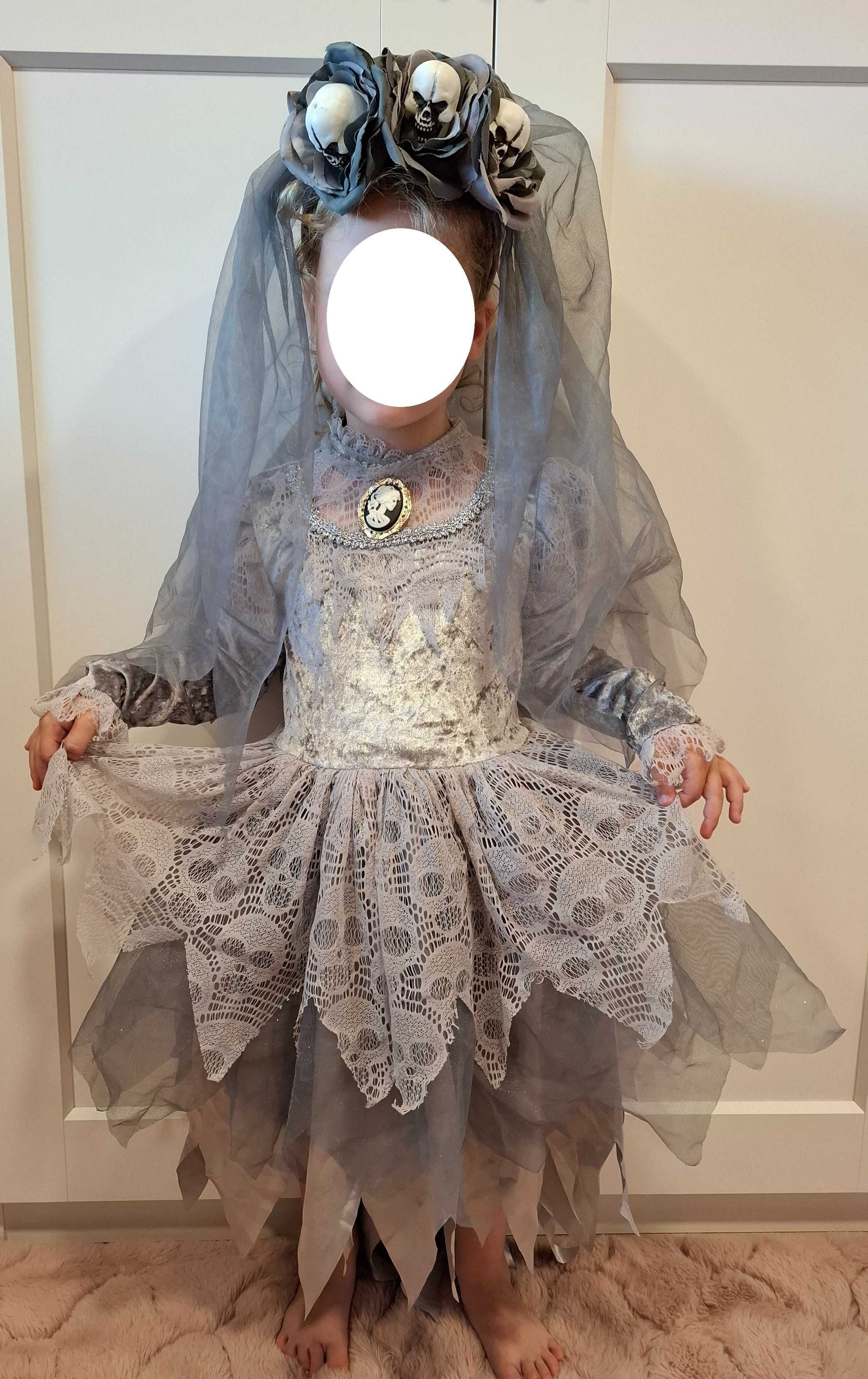 Strój Kostium Przebranie Gnijąca Panna Młoda 116 T.K.Maxx Halloween